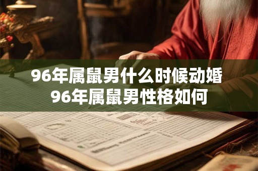 96年属鼠男什么时候动婚 96年属鼠男性格如何