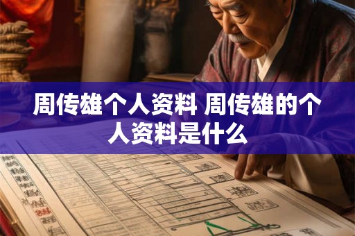 周传雄个人资料 周传雄的个人资料是什么