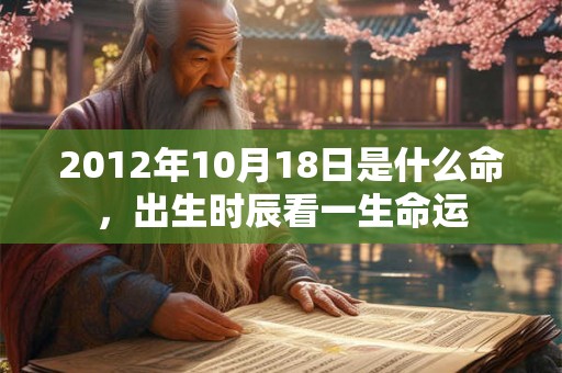 2012年10月18日是什么命，出生时辰看一生命运