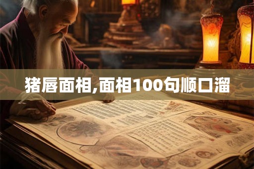 猪唇面相,面相100句顺口溜