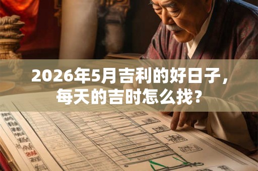 2026年5月吉利的好日子，每天的吉时怎么找？
