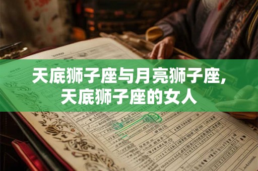 天底狮子座与月亮狮子座,天底狮子座的女人 天底狮子座与月亮狮子座,天底狮子座的女人