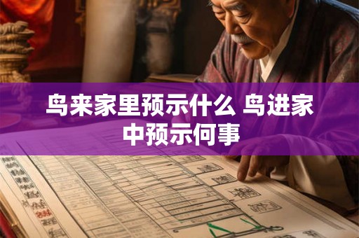 鸟来家里预示什么 鸟进家中预示何事 鸟来家里预示什么 鸟进家中预示何事