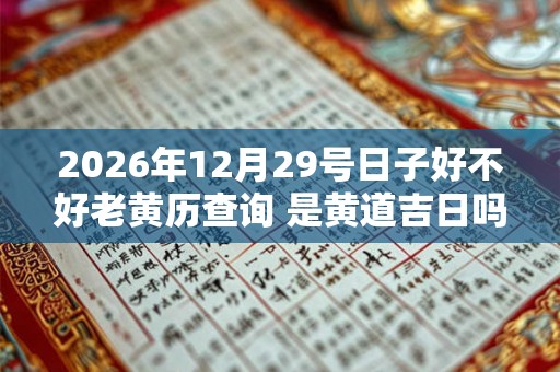 2026年12月29号日子好不好老黄历查询 是黄道吉日吗