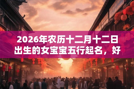 2026年农历十二月十二日出生的女宝宝五行起名，好名字推荐