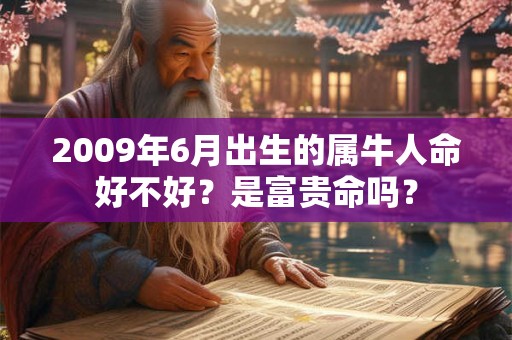2009年6月出生的属牛人命好不好？是富贵命吗？