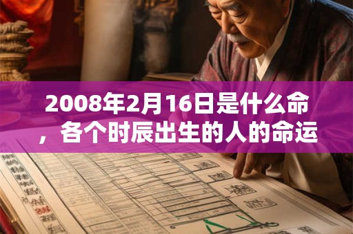 2008年2月16日是什么命，各个时辰出生的人的命运