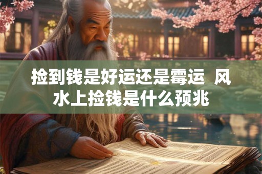 捡到钱是好运还是霉运 风水上捡钱是什么预兆 捡到钱是好运还是霉运 风水上捡钱是什么预兆