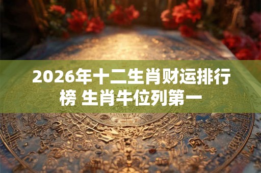 2026年十二生肖财运排行榜 生肖牛位列第一