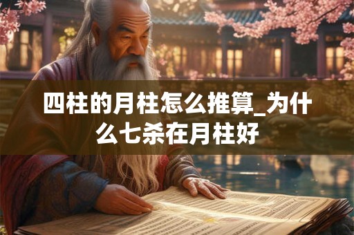 四柱的月柱怎么推算_为什么七杀在月柱好