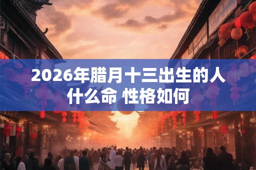 2026年腊月十三出生的人什么命 性格如何