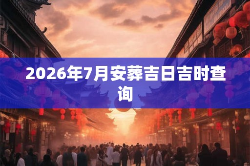 2026年7月安葬吉日吉时查询 2026年7月安葬吉日吉时查询