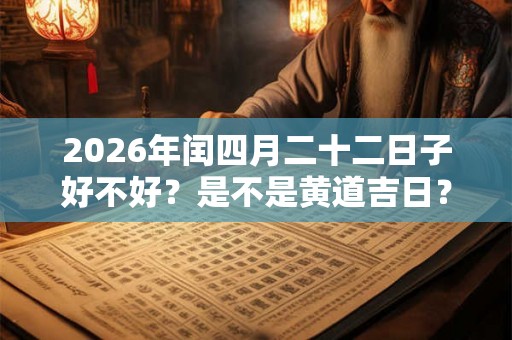 2026年闰四月二十二日子好不好？是不是黄道吉日？
