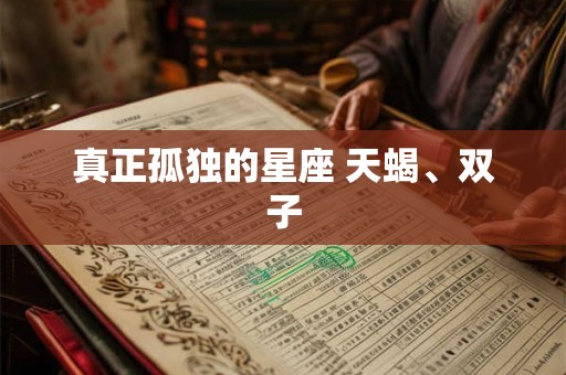 真正孤独的星座 天蝎、双子