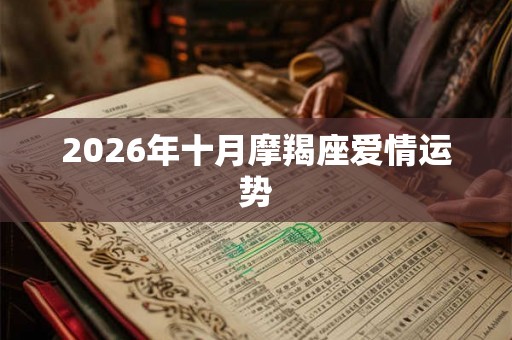 2026年十月摩羯座爱情运势