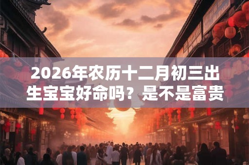 2026年农历十二月初三出生宝宝好命吗？是不是富贵命？