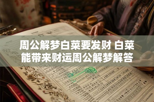 周公解梦白菜要发财 白菜能带来财运周公解梦解答