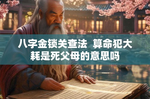八字金锁关查法  算命犯大耗是死父母的意思吗