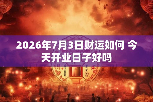 2026年7月3日财运如何 今天开业日子好吗