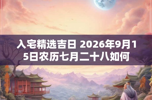 入宅精选吉日 2026年9月15日农历七月二十八如何