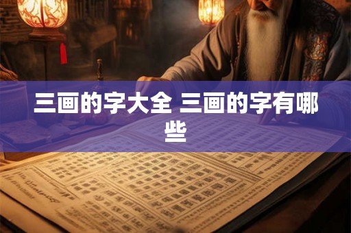 三画的字大全 三画的字有哪些