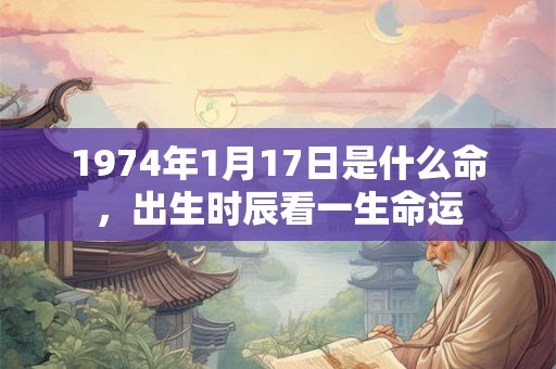 1974年1月17日是什么命，出生时辰看一生命运