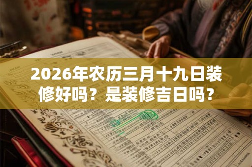 2026年农历三月十九日装修好吗？是装修吉日吗？