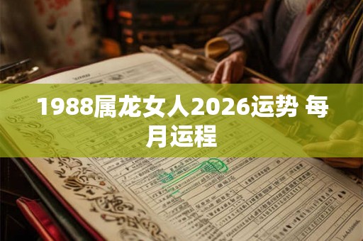 1988属龙女人2026运势 每月运程