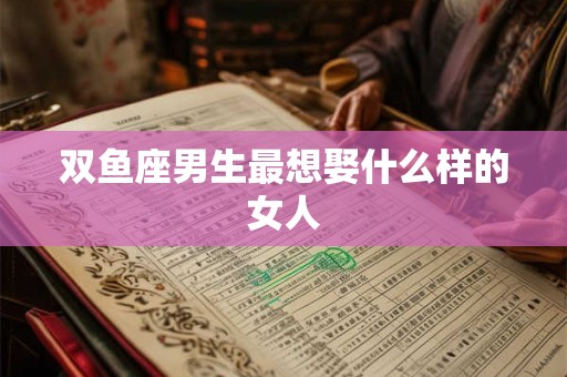 双鱼座男生最想娶什么样的女人