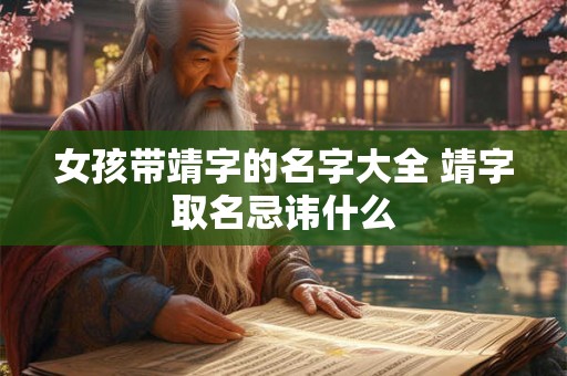 女孩带靖字的名字大全 靖字取名忌讳什么