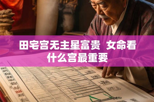 田宅宫无主星富贵  女命看什么宫最重要