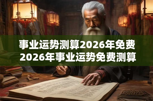 事业运势测算2026年免费 2026年事业运势免费测算