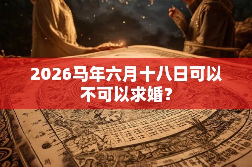 2026马年六月十八日可以不可以求婚？