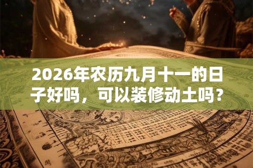 2026年农历九月十一的日子好吗，可以装修动土吗？