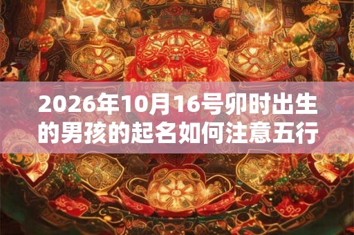 2026年10月16号卯时出生的男孩的起名如何注意五行