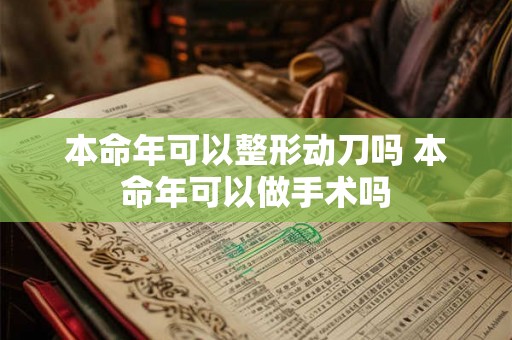 本命年可以整形动刀吗 本命年可以做手术吗