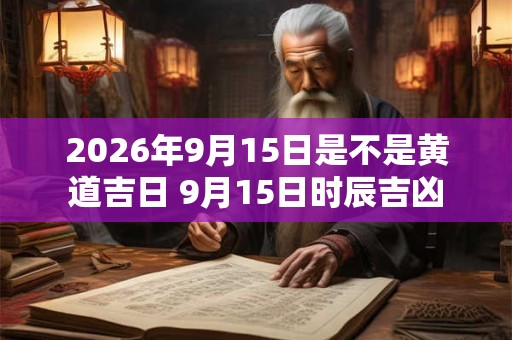 2026年9月15日是不是黄道吉日 9月15日时辰吉凶