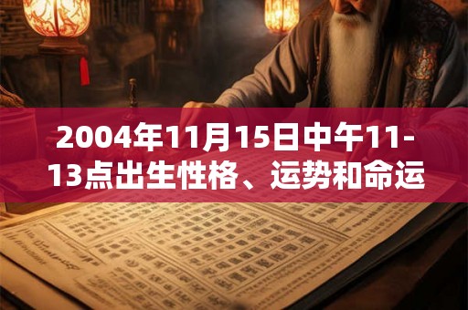2004年11月15日中午11-13点出生性格、运势和命运