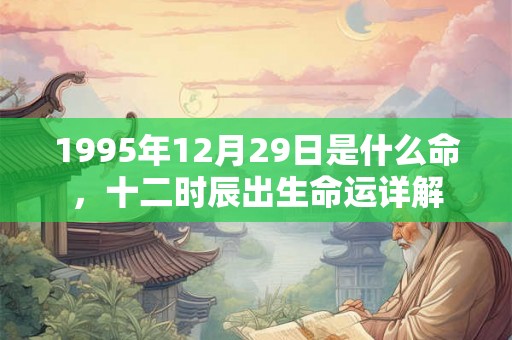 1995年12月29日是什么命，十二时辰出生命运详解