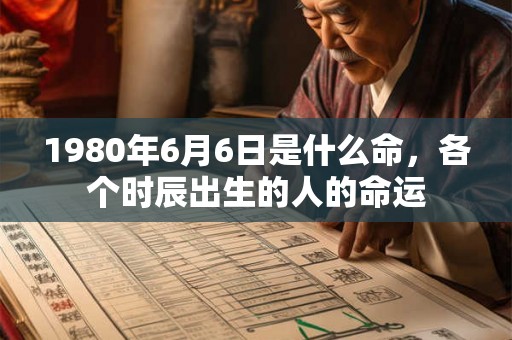 1980年6月6日是什么命，各个时辰出生的人的命运