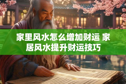 家里风水怎么增加财运 家居风水提升财运技巧
