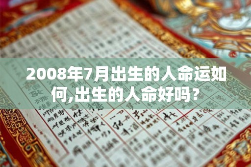 2008年7月出生的人命运如何,出生的人命好吗? 2008年7月出生的人命运如何,出生的人命好吗?