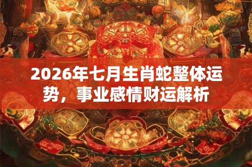 2026年七月生肖蛇整体运势，事业感情财运解析