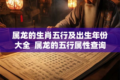 属龙的生肖五行及出生年份大全  属龙的五行属性查询