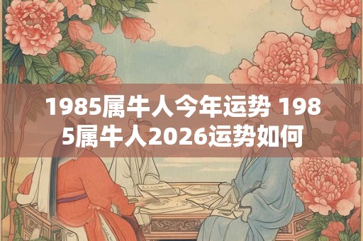 1985属牛人今年运势 1985属牛人2026运势如何
