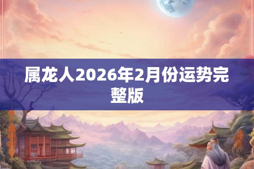 属龙人2026年2月份运势完整版