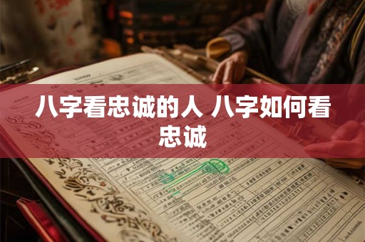 八字看忠诚的人 八字如何看忠诚
