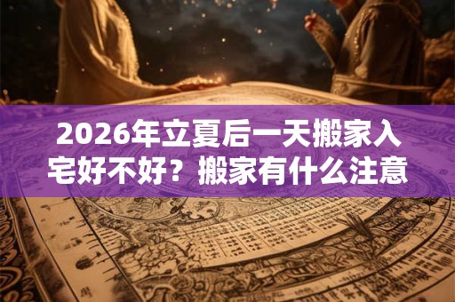 2026年立夏后一天搬家入宅好不好？搬家有什么注意事项？
