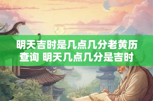 明天吉时是几点几分老黄历查询 明天几点几分是吉时老黄历查询