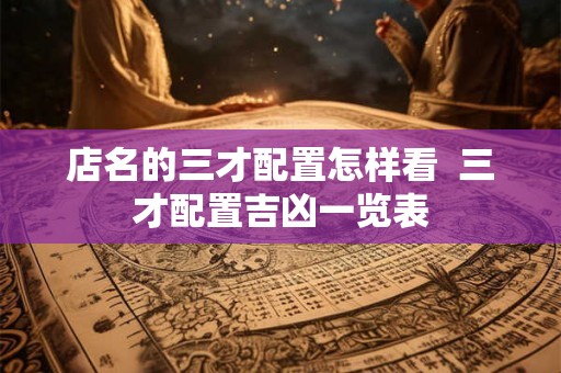 店名的三才配置怎样看  三才配置吉凶一览表